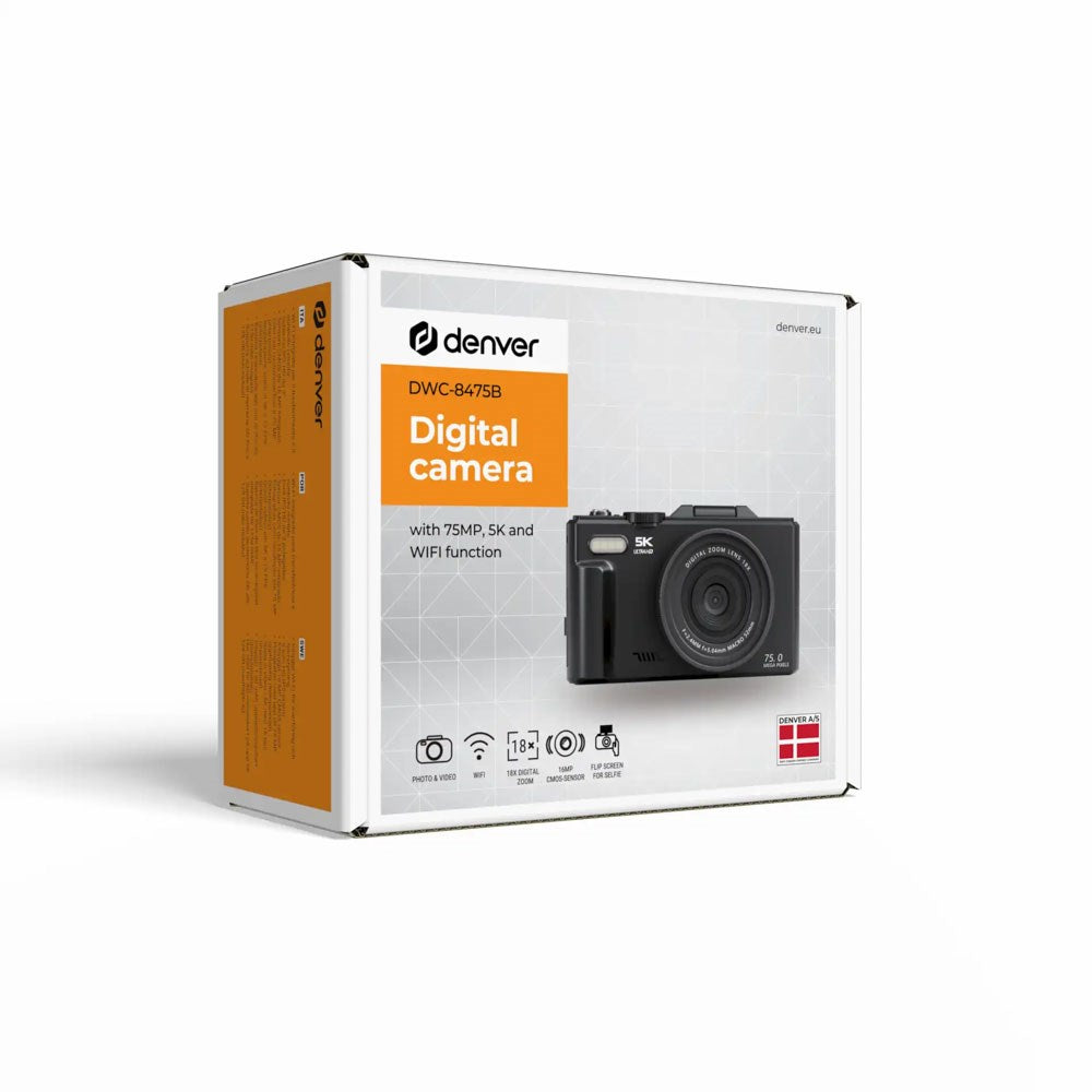 Denver Digital Kamera med 3" IPS Flipskærm & 16 MP CMOS & Autofokus / Slow Motion / Time Lapse - Sort