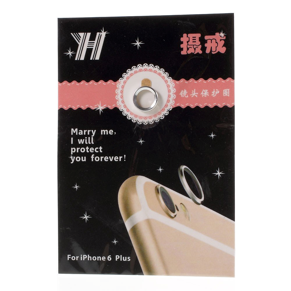 iPhone 6 Plus / 6s Plus bakre kameralinse metallbeskyttelsesring sølv