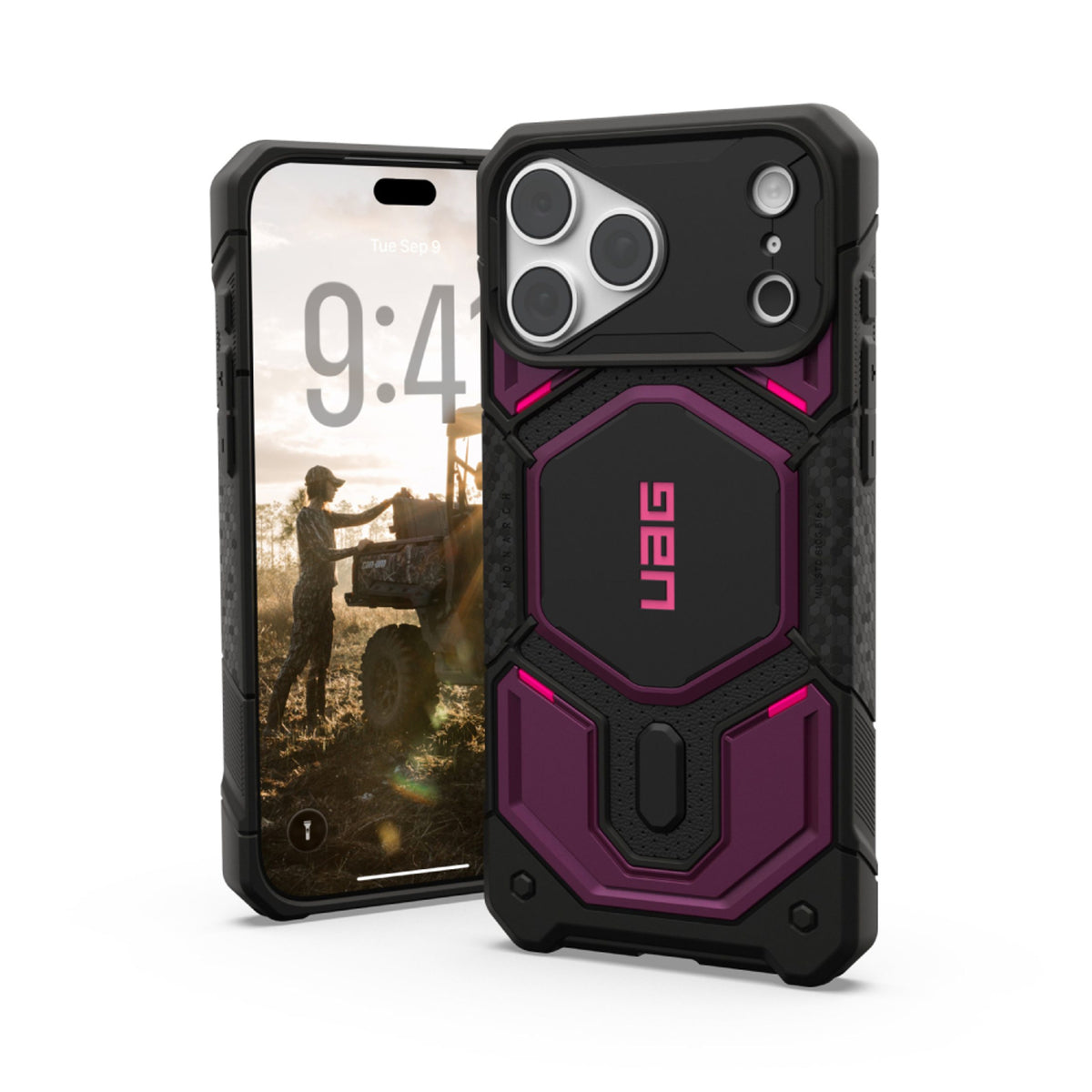 UAG iPhone 18 Pro Max / 17 Pro Max Monarch Pro Mobil Cover - MagSafe Kompatibel - Deep Purple Synth