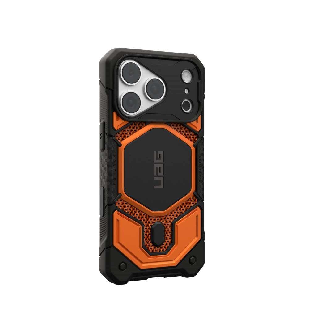 UAG iPhone 18 Pro / 17 Pro Monarch Pro Mobil Cover - MagSafe Kompatibel - Kevlar Burnt Orange