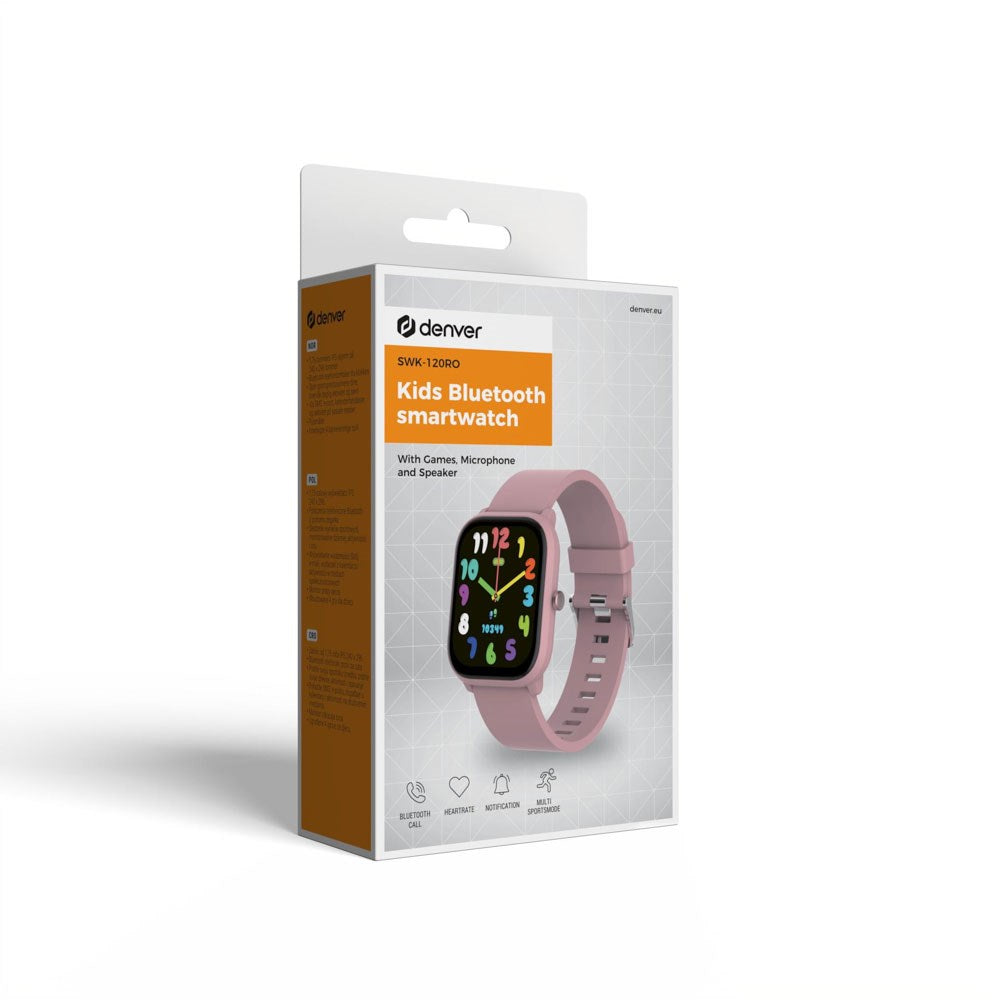 Denver SWK-120RO Smartwatch til Børn m. Spil - Lyserød