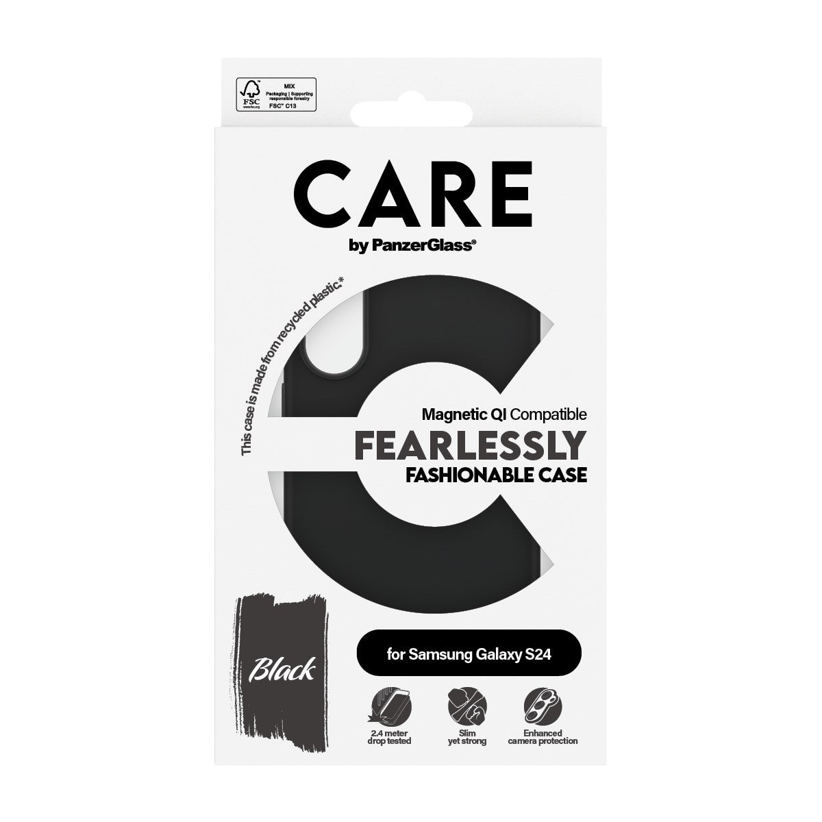 CARE by PanzerGlass Samsung Galaxy S24 FASHION Fearlessly Fashionable deksel - Svart