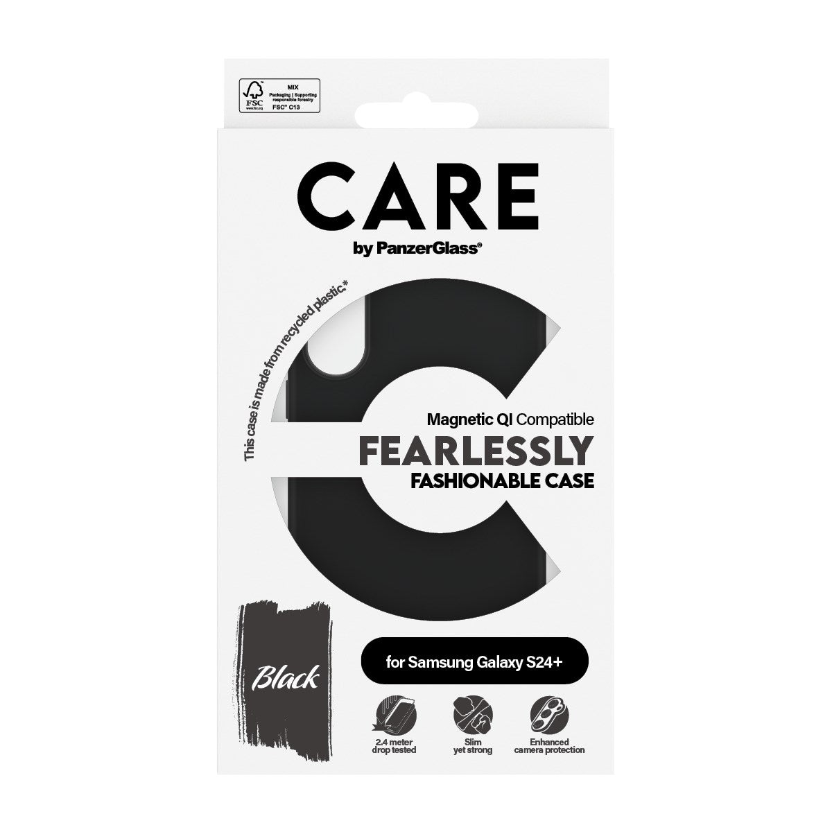 CARE by PanzerGlass Samsung Galaxy S24+ (Plus) FASHION Fearlessly Fashionable deksel - Svart