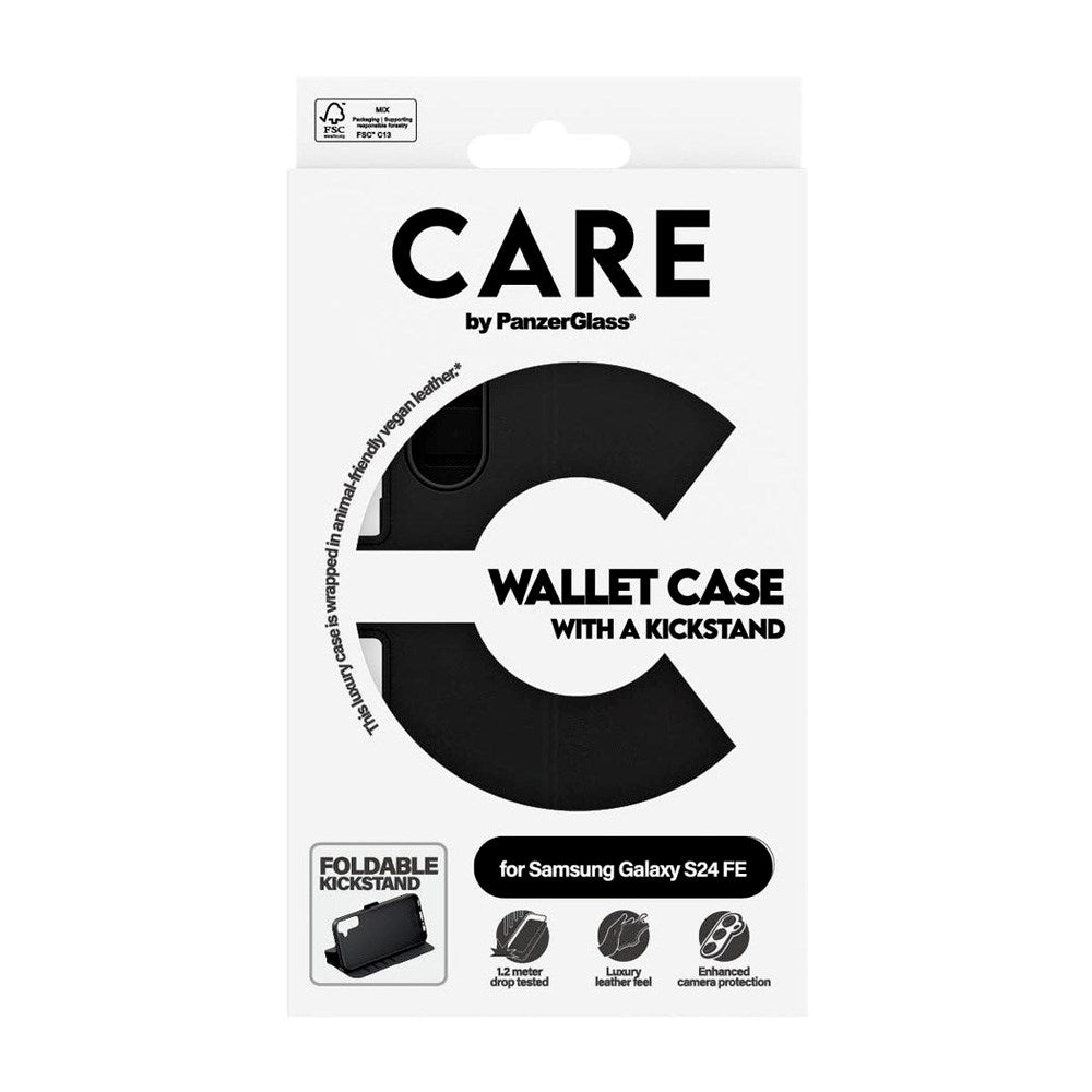 CARE by PanzerGlass Samsung Galaxy S24 FE Feature Lommebokveske m. Stativ - Svart