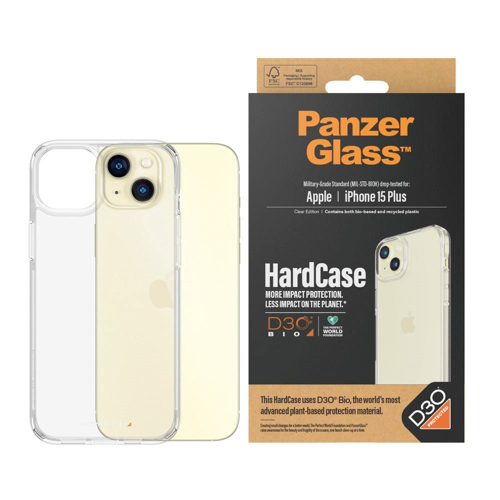 iPhone 15 Plus Bakdeksel PanzerGlass D3O Bio HardCase - Gjennomsiktig