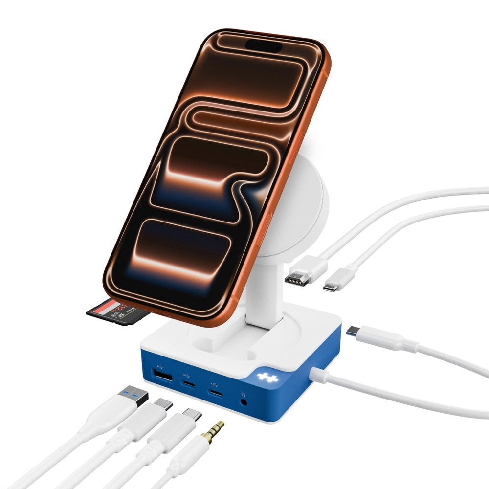 Hyper USB-C Docking Station - Hvid / Blå
