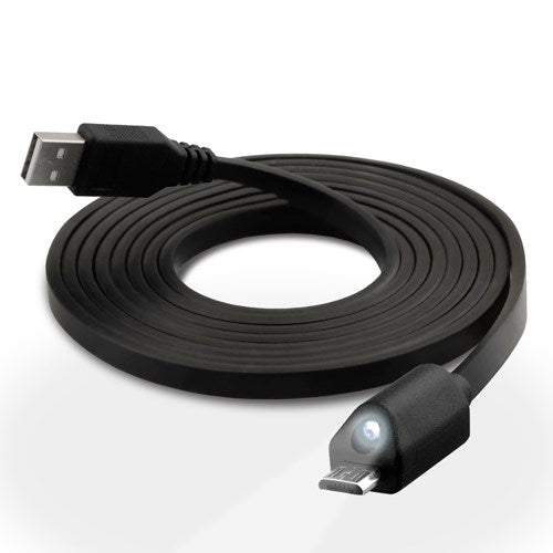 Naztech Micro-USB-kabel med Lys - Sort