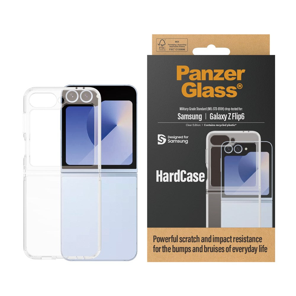 Samsung Galaxy Z Flip7 FE / Flip6 Bagside Cover PanzerGlass HardCase Antibakteriel - Gennemsigtig