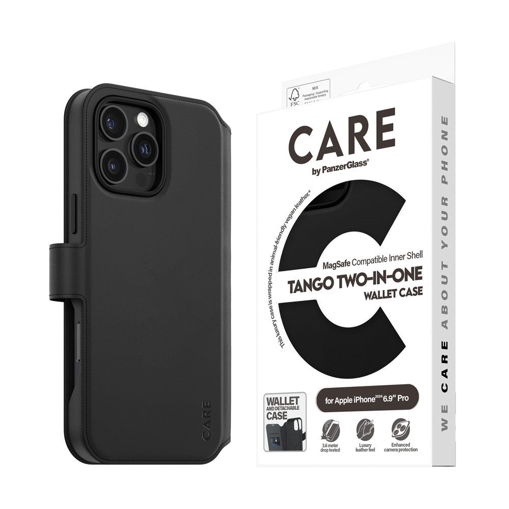 CARE by PanzerGlass iPhone 16 Pro Max Feature Tango 2-in-1 Flip Cover m. Pung - Sort