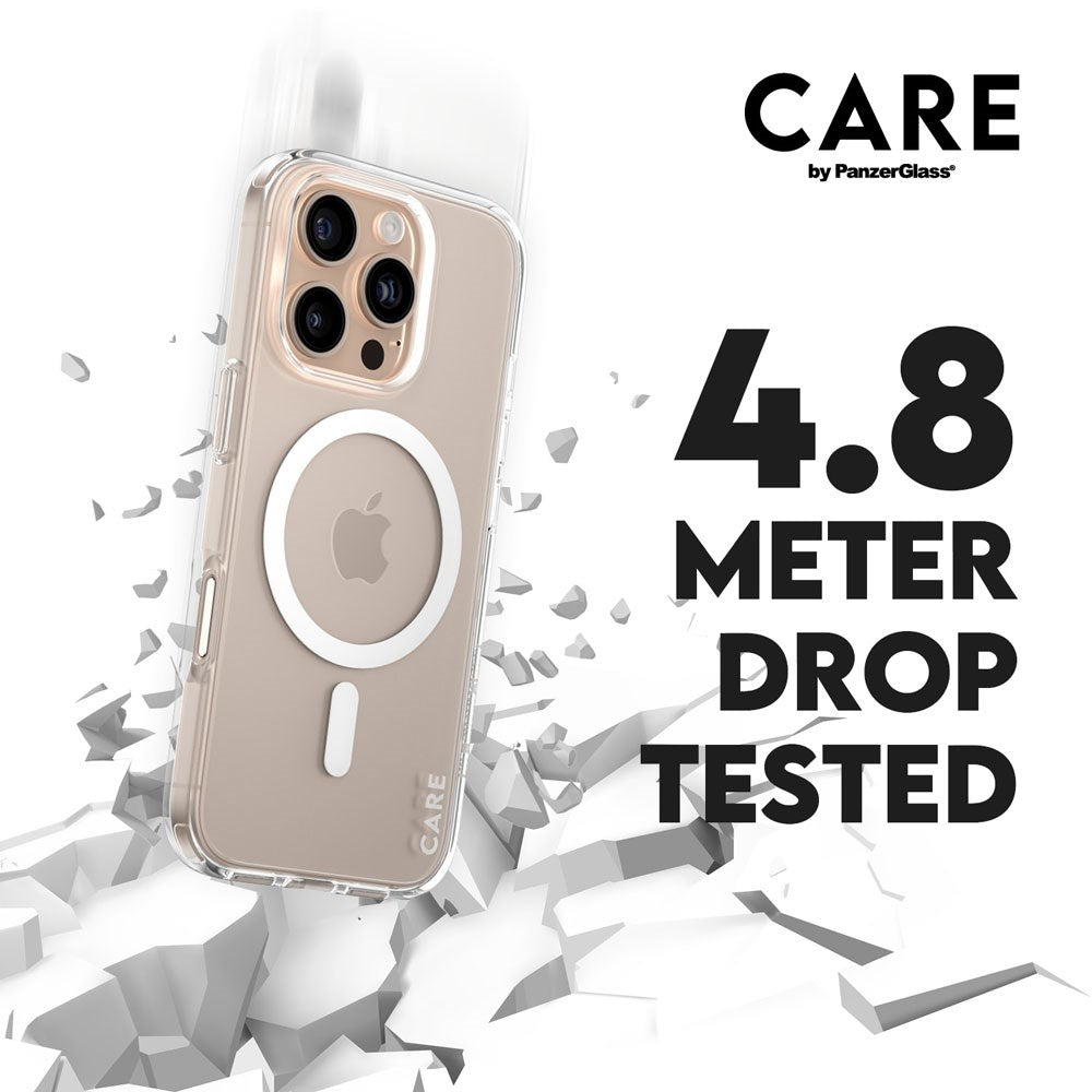 CARE by PanzerGlass iPhone 16 Pro FLAGSHIP Urban Combat-deksel - MagSafe-kompatibel - Gjennomsiktig / Hvit