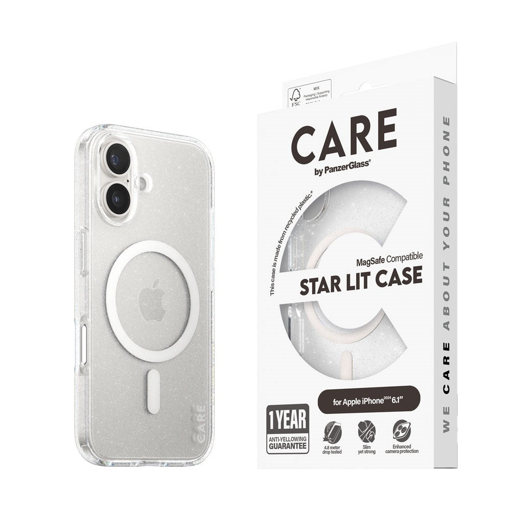 CARE by PanzerGlass iPhone 16 FLAGSHIP Urban Combat-deksel - MagSafe-kompatibel - Star Lit / White