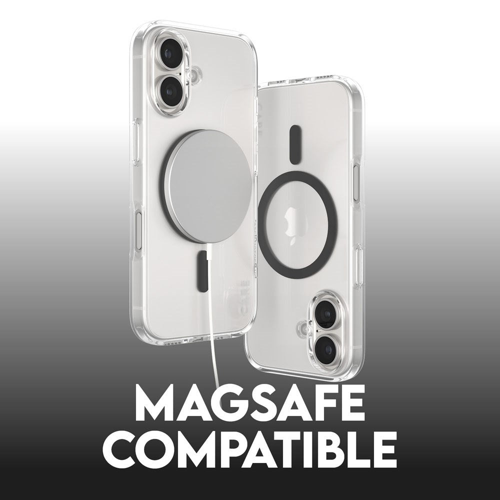 CARE by PanzerGlass iPhone 16 FLAGSHIP Urban Combat-deksel - MagSafe-kompatibel - Gjennomsiktig / Svart