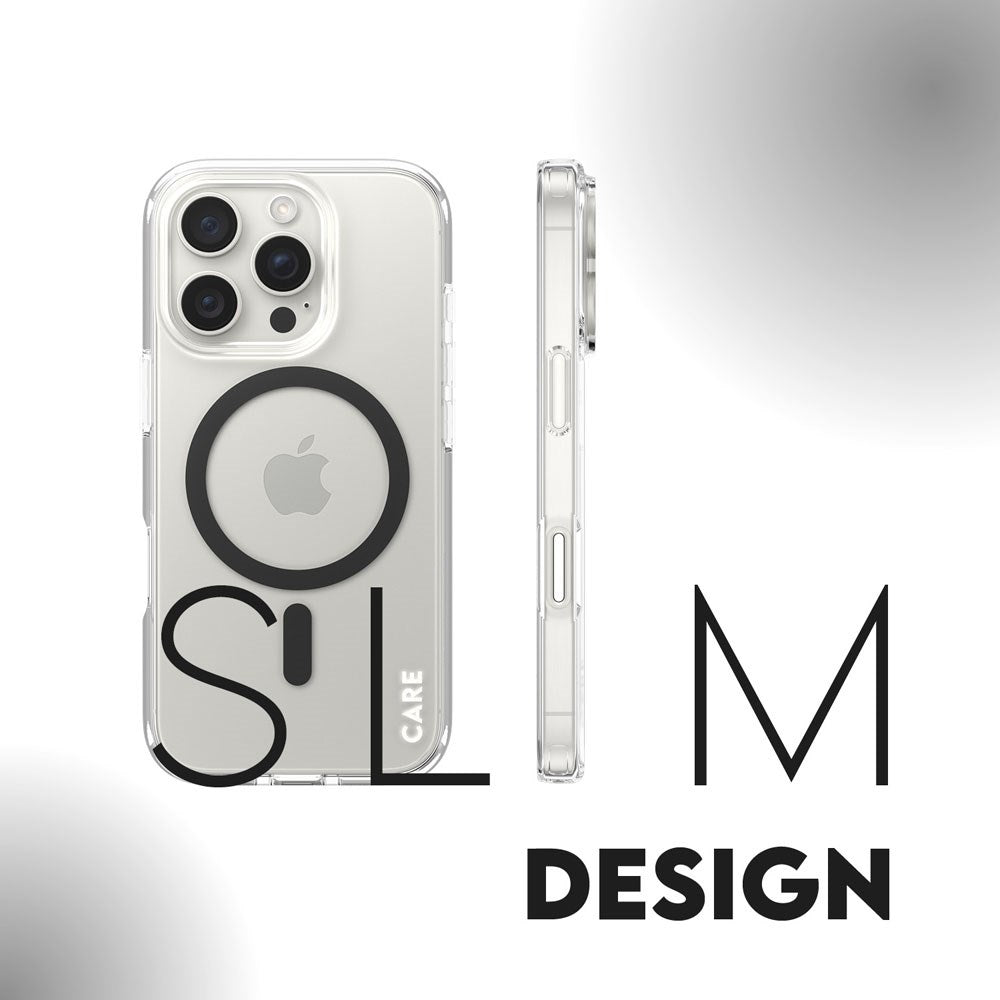 CARE by PanzerGlass iPhone 16 Pro FLAGSHIP Urban Combat-deksel - MagSafe-kompatibel - Gjennomsiktig / Svart