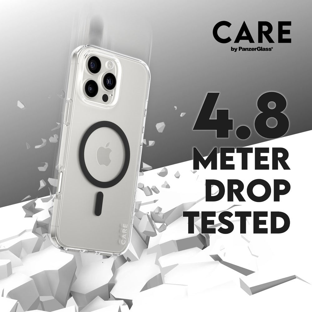 CARE by PanzerGlass iPhone 16 Pro Max FLAGSHIP Urban Combat-deksel - MagSafe-kompatibel - Gjennomsiktig / Svart