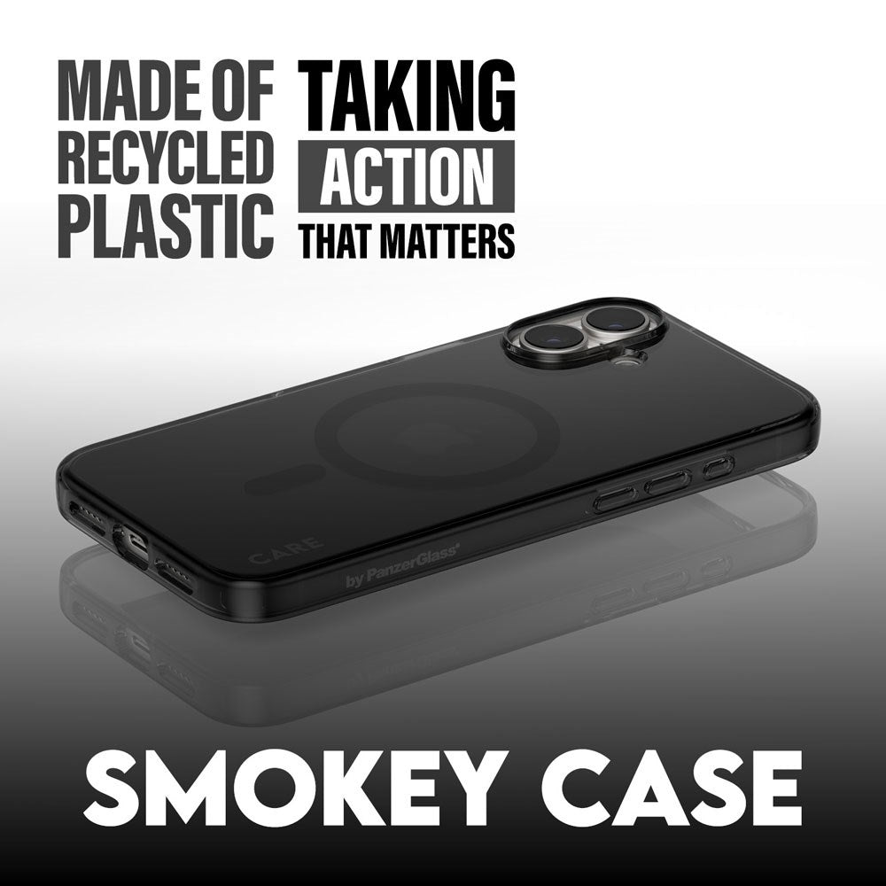 CARE by PanzerGlass iPhone 16 FLAGSHIP Urban Combat Cover - MagSafe Kompatibel - Smokey / Black