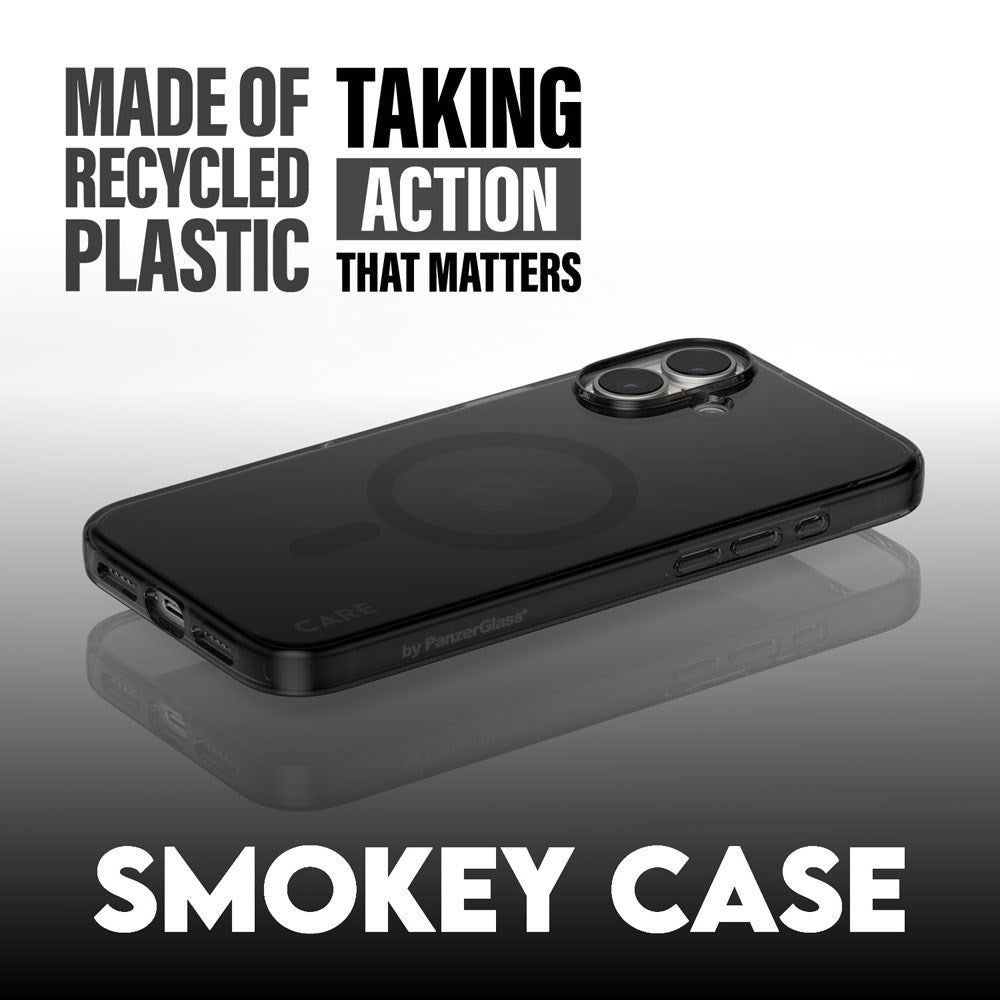 CARE by PanzerGlass iPhone 16 Plus FLAGSHIP Urban Combat-deksel - MagSafe-kompatibel - Smokey / Svart