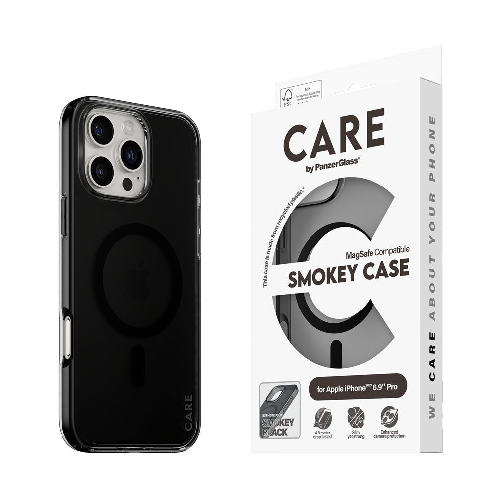 CARE by PanzerGlass iPhone 16 Pro Max FLAGSHIP Urban Combat-deksel - MagSafe-kompatibel - Smokey / Svart