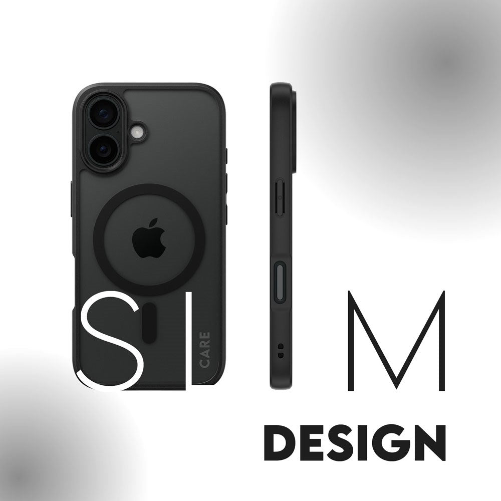 CARE by PanzerGlass iPhone 16 FLAGSHIP Urban Combat-deksel - MagSafe-kompatibel - Gjennomsiktig / svart ramme