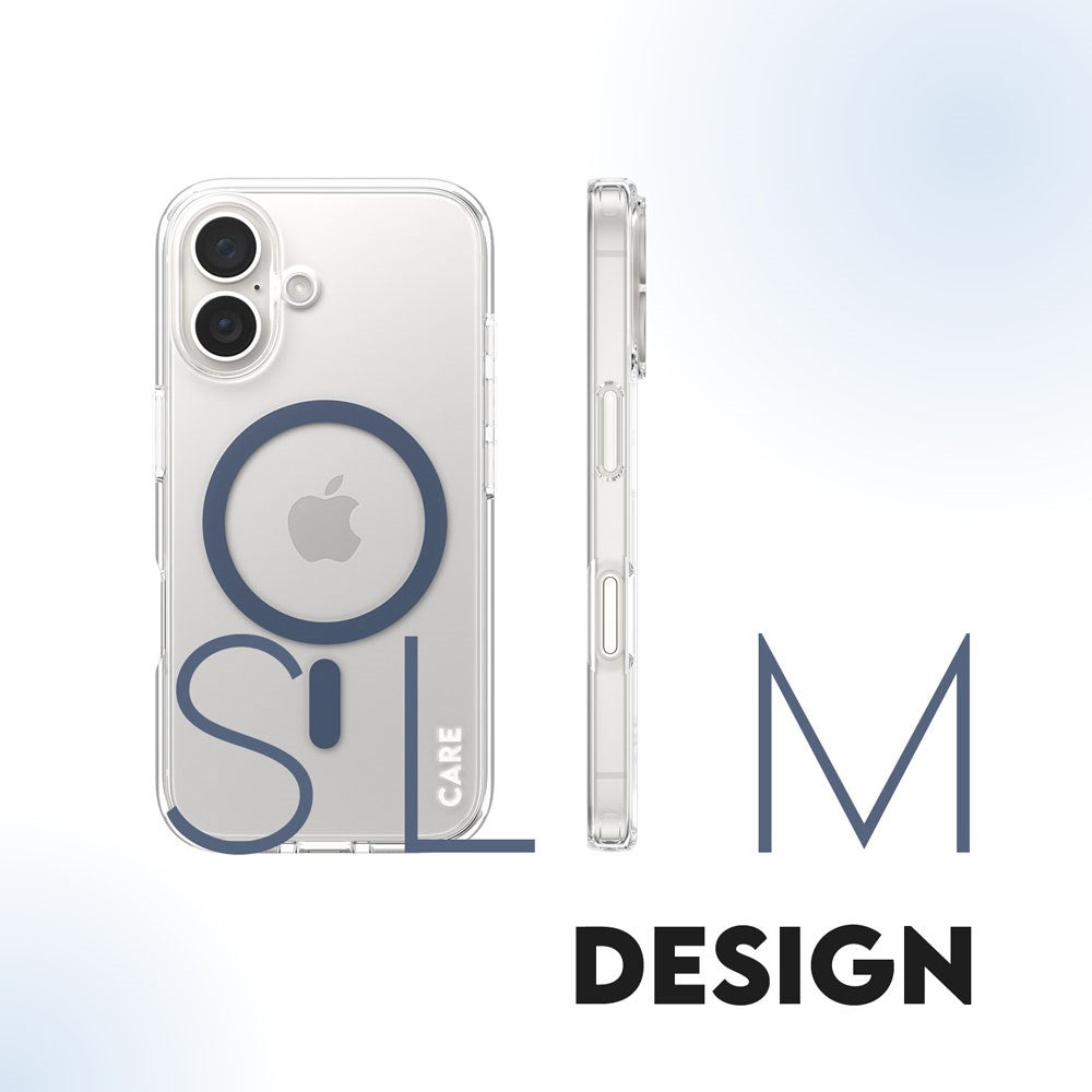 CARE by PanzerGlass iPhone 16 FLAGSHIP Urban Combat-deksel - MagSafe-kompatibel - Gjennomsiktig / Coronet Blue