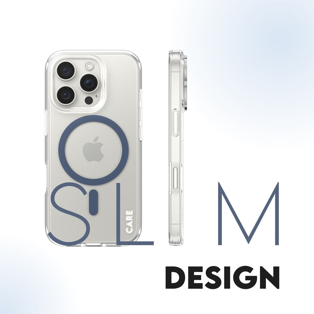 CARE by PanzerGlass iPhone 16 Pro FLAGSHIP Urban Combat-deksel - MagSafe-kompatibel - Gjennomsiktig / Coronet Blue