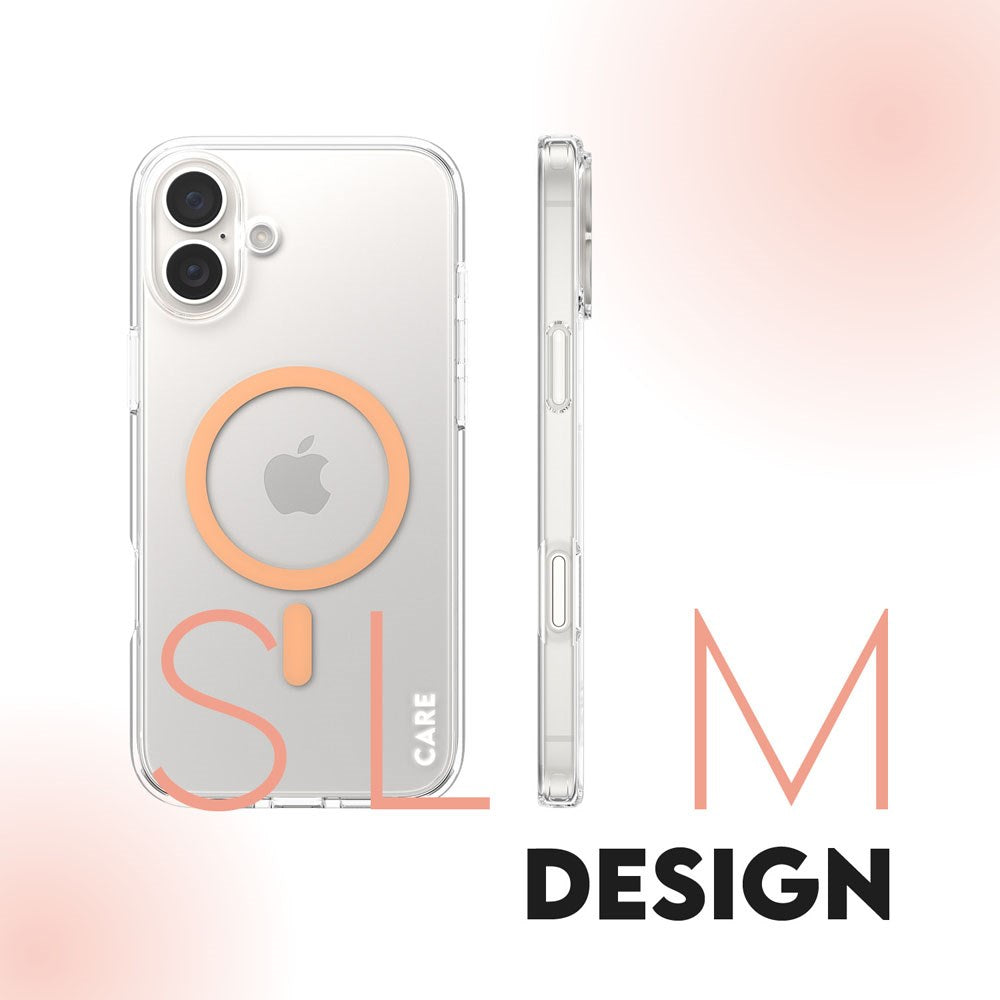 CARE by PanzerGlass iPhone 16 Plus FLAGSHIP Urban Combat-deksel - MagSafe-kompatibel - Gjennomsiktig / Peach Fuzz