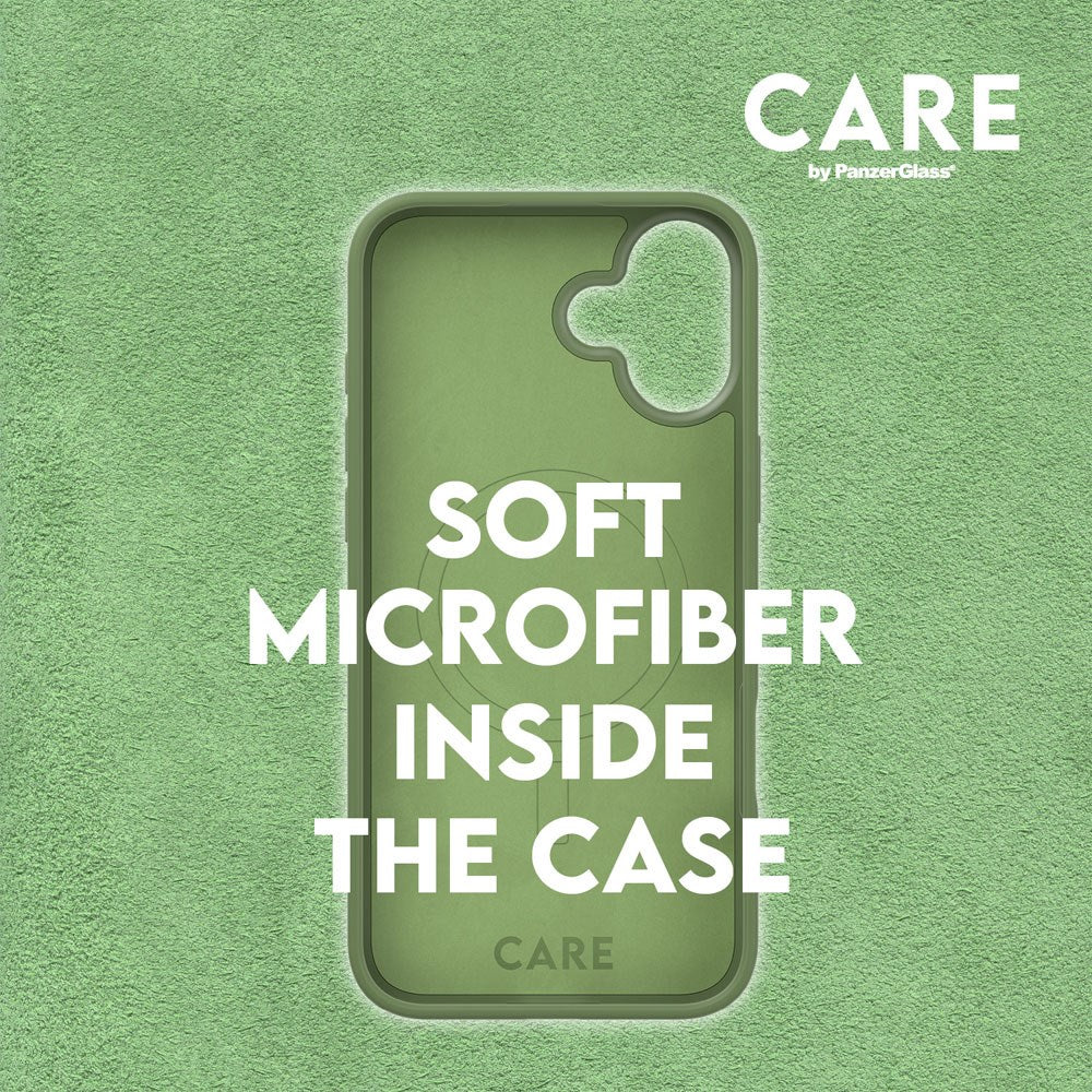 CARE by PanzerGlass iPhone 16 FASHION Fearlessly Fashionable Cover - MagSafe Kompatibel - Piquant Green