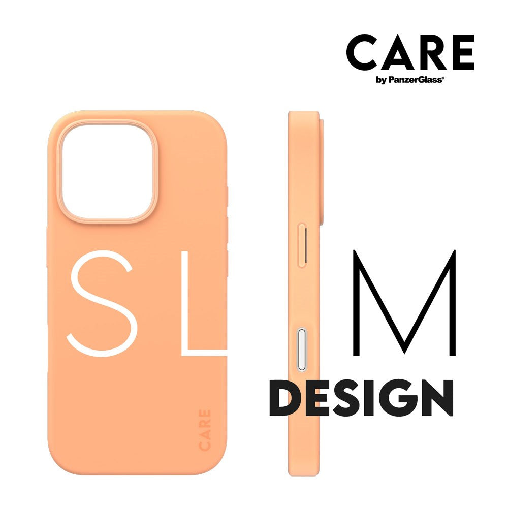 CARE by PanzerGlass iPhone 16 Pro FASHION Fryktløst fasjonabelt deksel - MagSafe-kompatibel - Peach Fuzz