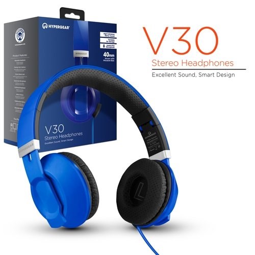 HyperGear V30 Stereo Headphones - Blå