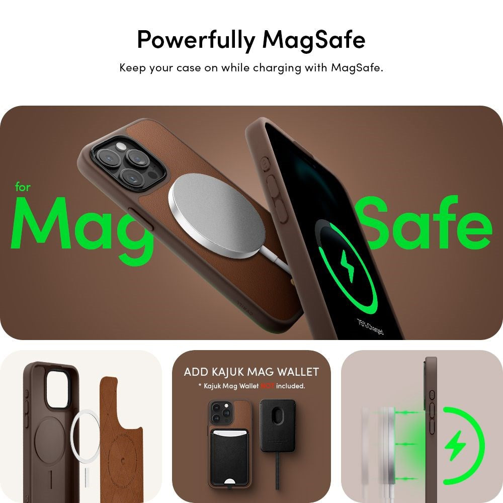 iPhone 15 Pro Max Cyrill Kajuk Mag Hybrid Bakdeksel m. Stropp - MagSafe-kompatibel - Sadelbrun