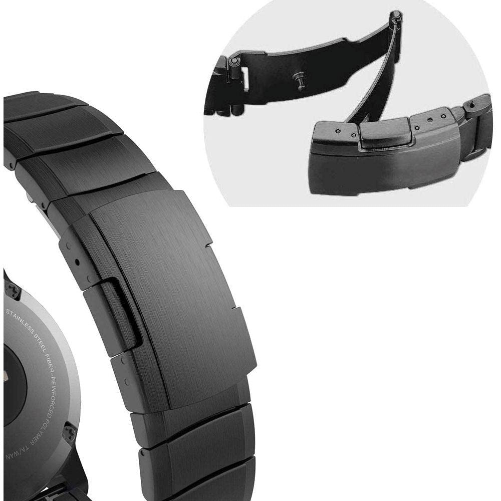 Universal Garmin 26mm QuickFit Tech-Protect rustfri stålrem - svart