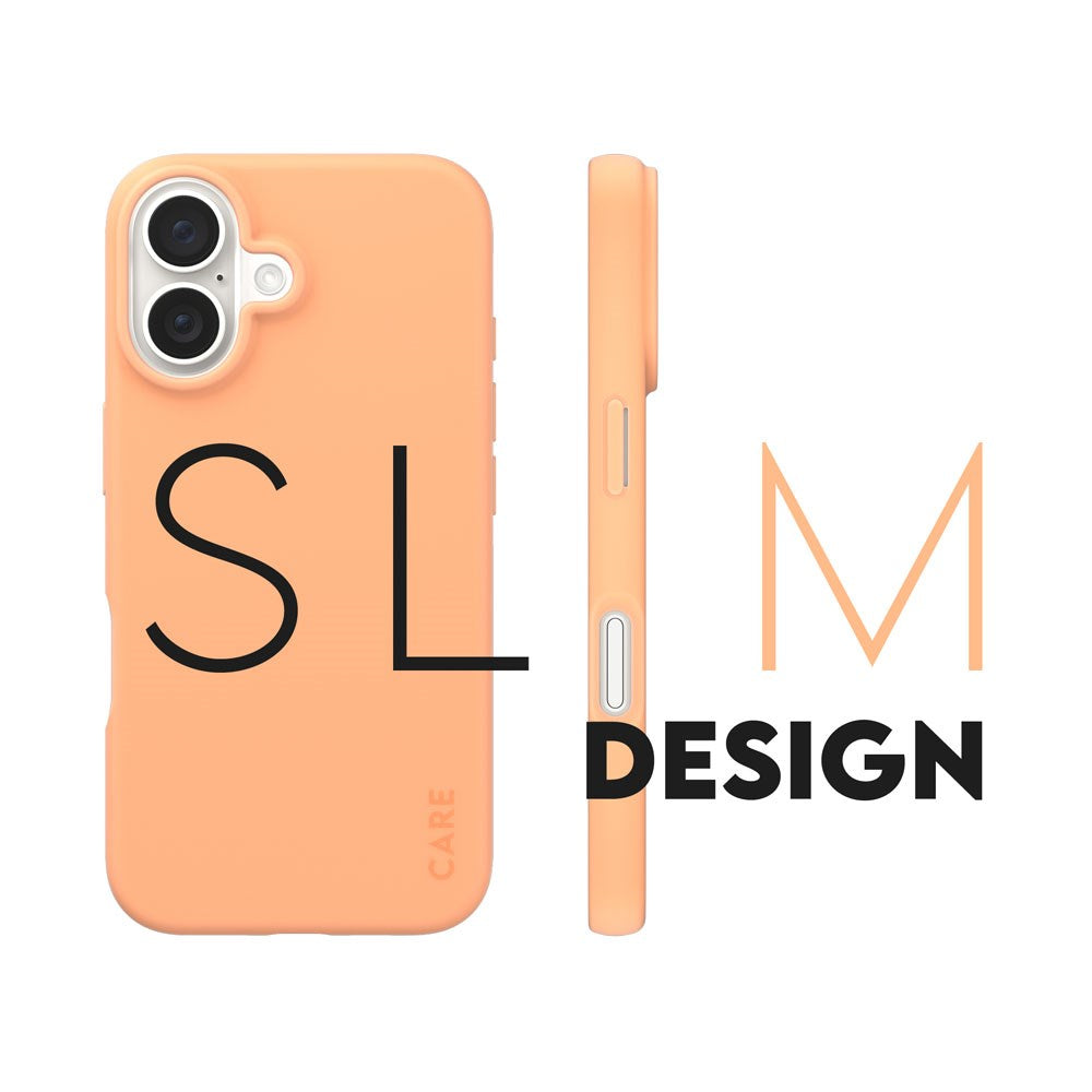 CARE by PanzerGlass iPhone 16 FASHION Fearlessly Fashionable deksel - Peach Fuzz