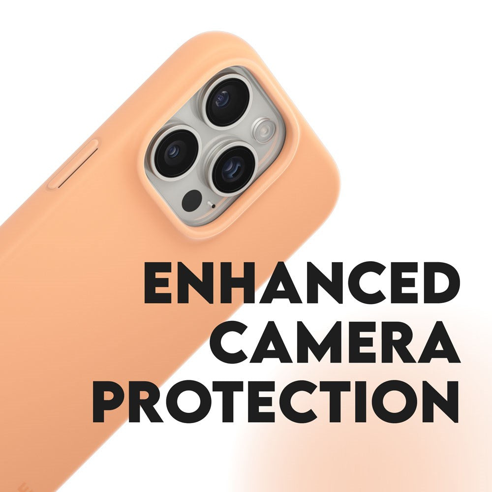 CARE by PanzerGlass iPhone 16 Pro FASHION Fryktløst fasjonabelt deksel - Peach Fuzz