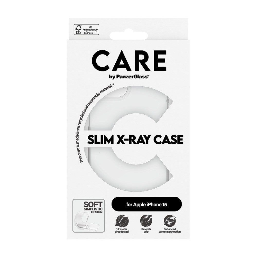 CARE by PanzerGlass iPhone 15 FASHION X-Ray Soft Basic Bakdeksel - Gjennomsiktig