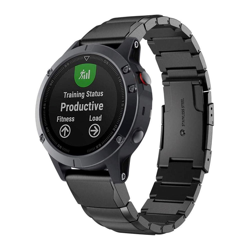 Universal Garmin 26mm QuickFit Tech-Protect rustfri stålrem - svart