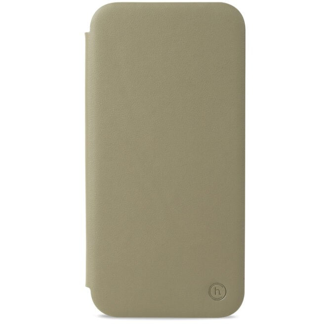 Holdit iPhone 12 / 12 Pro Slim Flip Cover m. Kortholder - Khaki Grøn