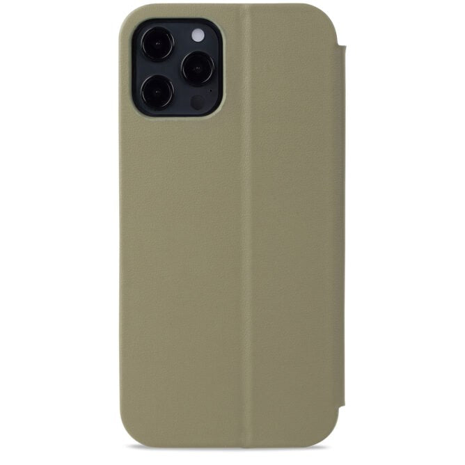 Holdit iPhone 12 / 12 Pro Slim Flip Cover m. Kortholder - Khaki Grøn