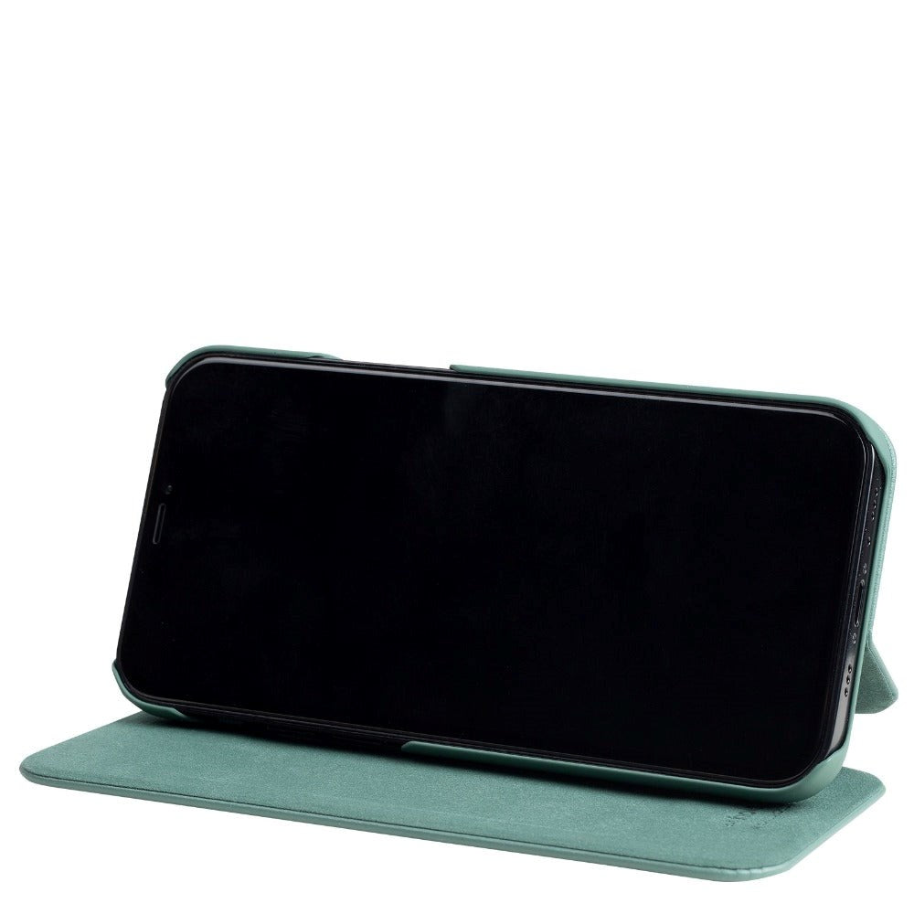 Holdit iPhone 13 Slim Flip Cover m. Pung - Moss Green