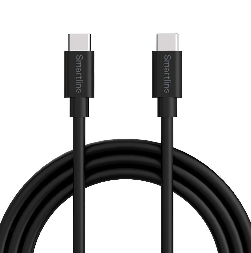 Smartline USB-C til USB-C-kabel (3A/60W) - 2 m. - Svart