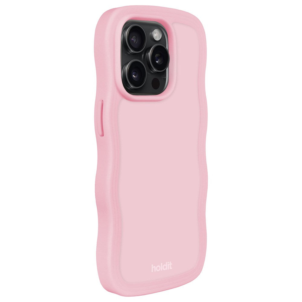 Holdit iPhone 15 Pro Wavy Deksel - Rosa