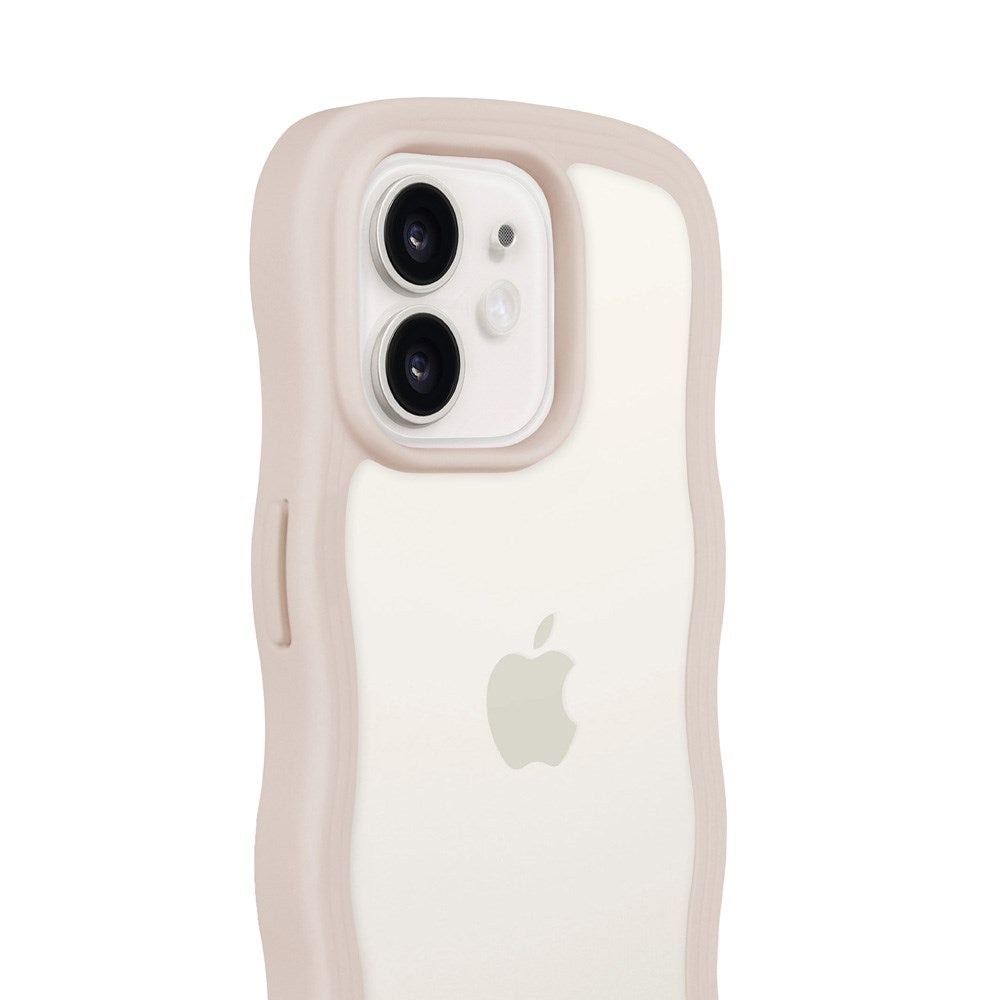 Holdit iPhone 12 / 12 Pro Wavy Deksel - Lys Beige / Gjennomsiktig