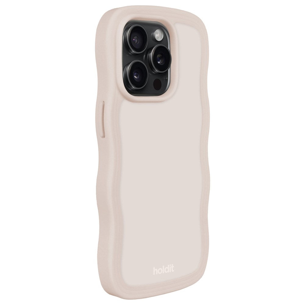 Holdit iPhone 14 Pro Wavy Deksel - Lys Beige