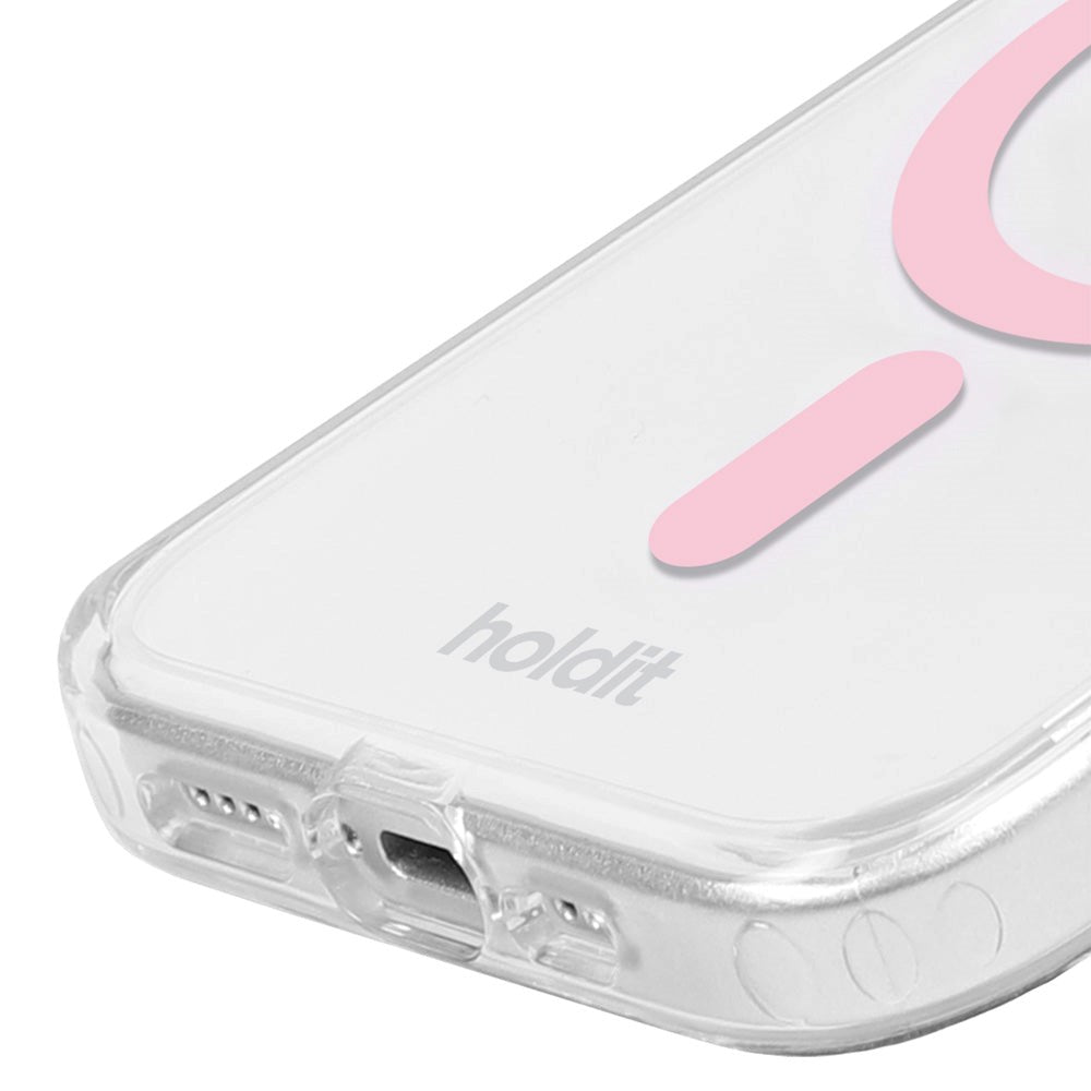 Holdit iPhone 15 Pro MagSafe Cover - Transparent / Pink