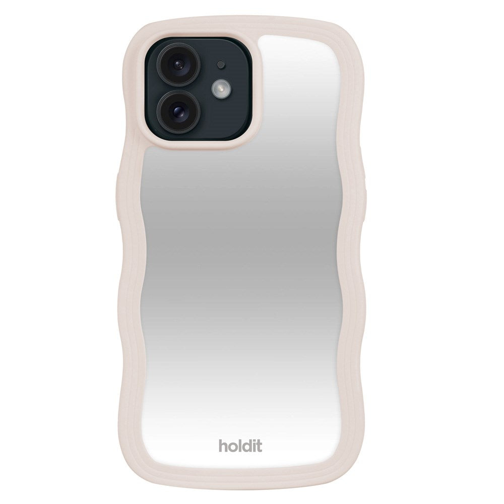 Holdit iPhone 12 / 12 Pro Wavy Deksel - Lys Beige / Speil