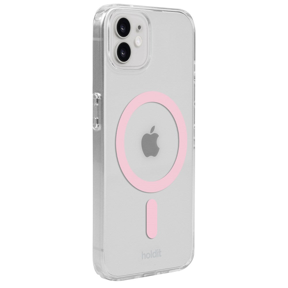 Holdit iPhone 12 / 12 Pro MagSafe Mobil Cover - Transparent / Pink