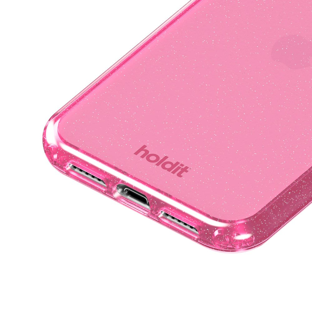 iPhone 11 / XR Holdit Glitter mobildeksel - rosa