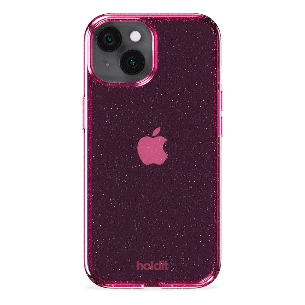 iPhone 15 / 14 / 13 Holdit Glitter Mobildeksel - Rosa