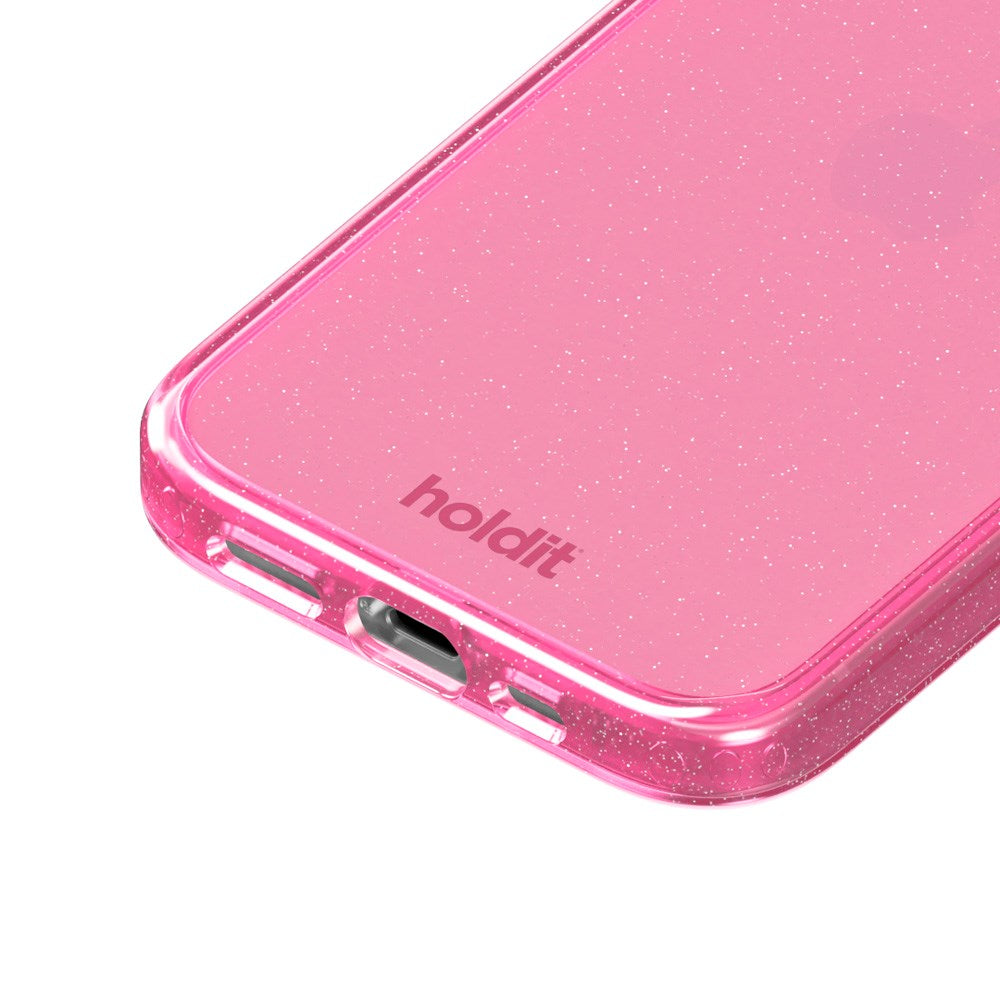 iPhone 15 / 14 / 13 Holdit Glitter Mobildeksel - Rosa