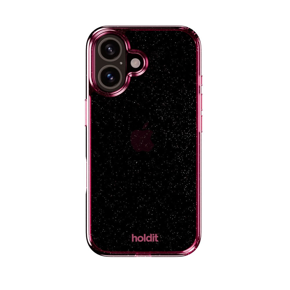 iPhone 16 Holdit Glitter Mobildeksel - Rosa