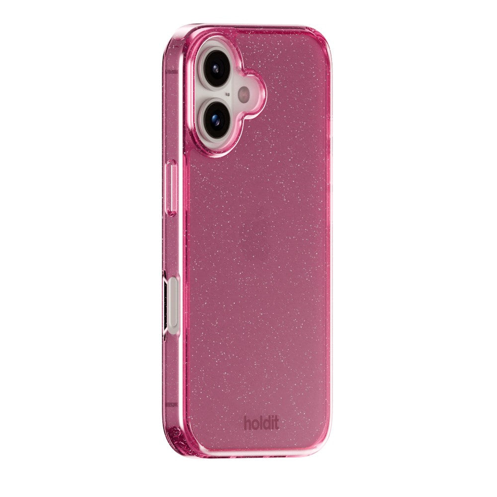 iPhone 16 Holdit Glitter Mobildeksel - Rosa