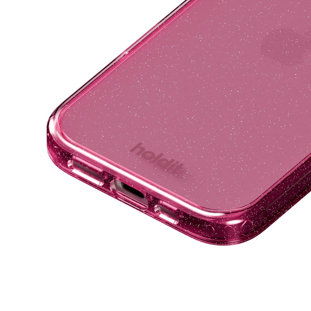 iPhone 16 Holdit Glitter Mobildeksel - Rosa